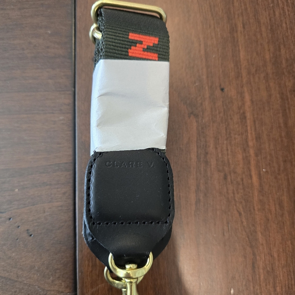 Clare V. Army green& poppy Crossbody strap